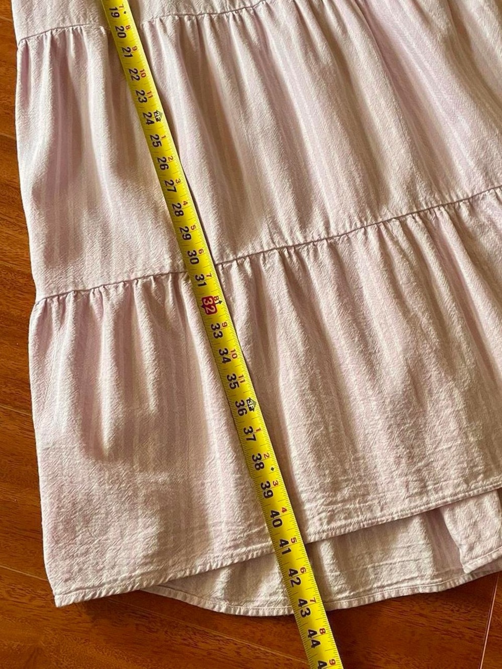 Sonoma Pink Striped Linen Tiered Midi Dress XL - Picture 4 of 8